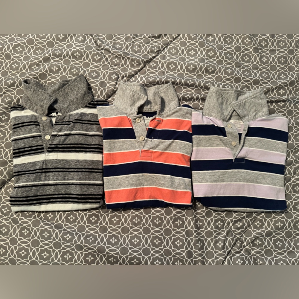 Lot of 3 Children’s Place Medium (7/8) jersey feel collared shirts euc